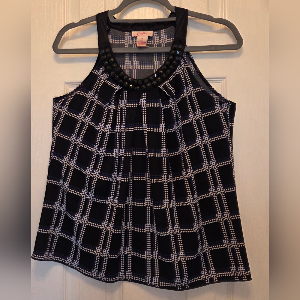 Womens Candie's Brand Halter Swing Top With Beaded Neckline - Size Medium